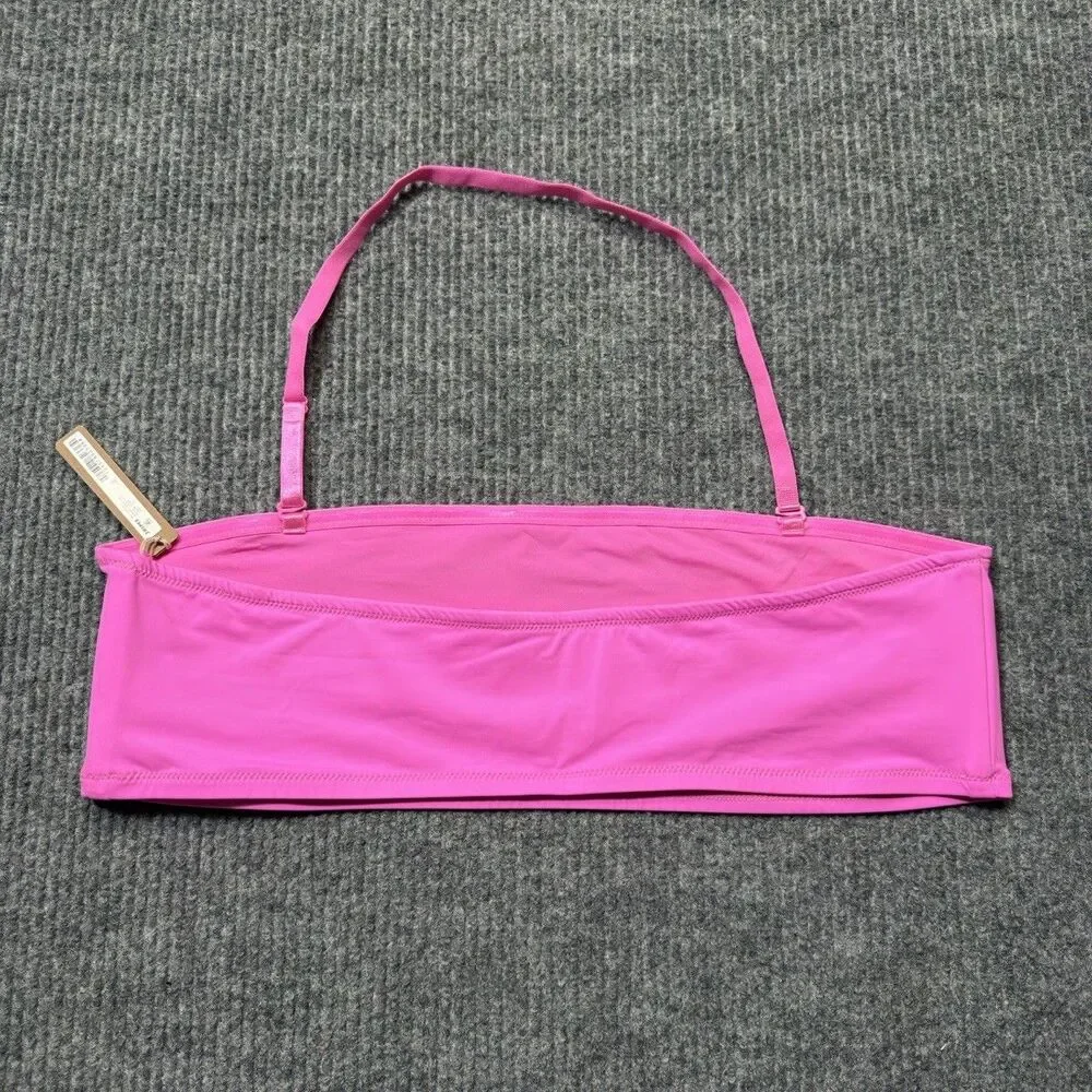 Skims Recycled Swim Bandeau Bikini Top Women Size 4X Pink Taffy NEW